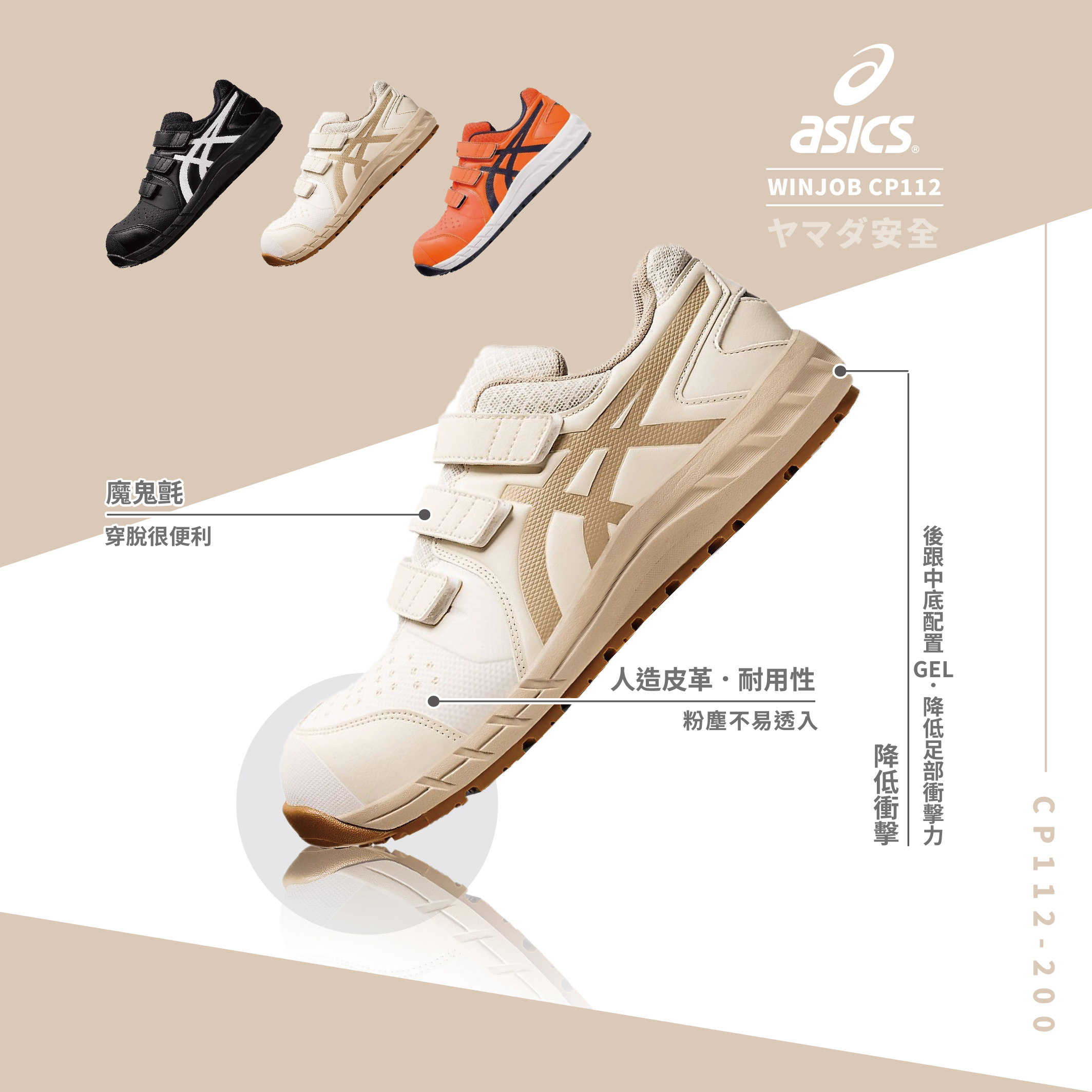 WINJOB 亞瑟士防護鞋「白色」CP112-200