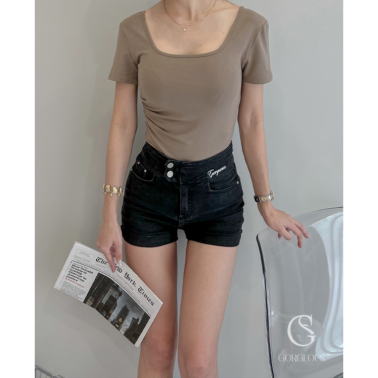 G2302 現貨「 UV領兩穿抓皺親膚上衣」