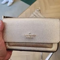[S] KATE SPADE KE451 GLIMMER GLITTER MIXED MATERIAL M CROSSBODY DUO,GOLD, 196021372087 (SKS917)