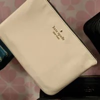 [S] KATE SPADE KE612 CHELSEA COLORBLOCK KSNY MEDIUM WRIST POUCH,WARM BEIGE, 196021372230 (SKS919)