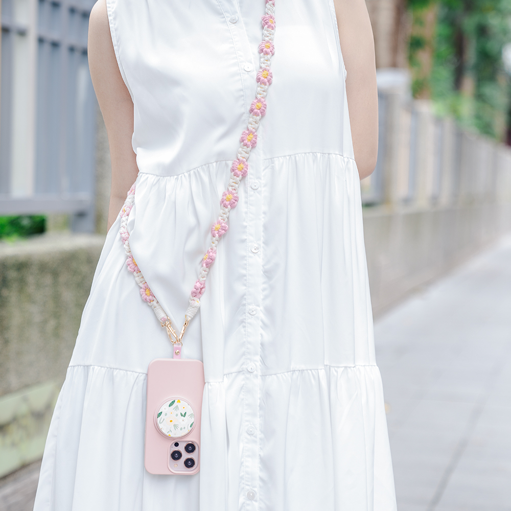 手工編織花花背帶