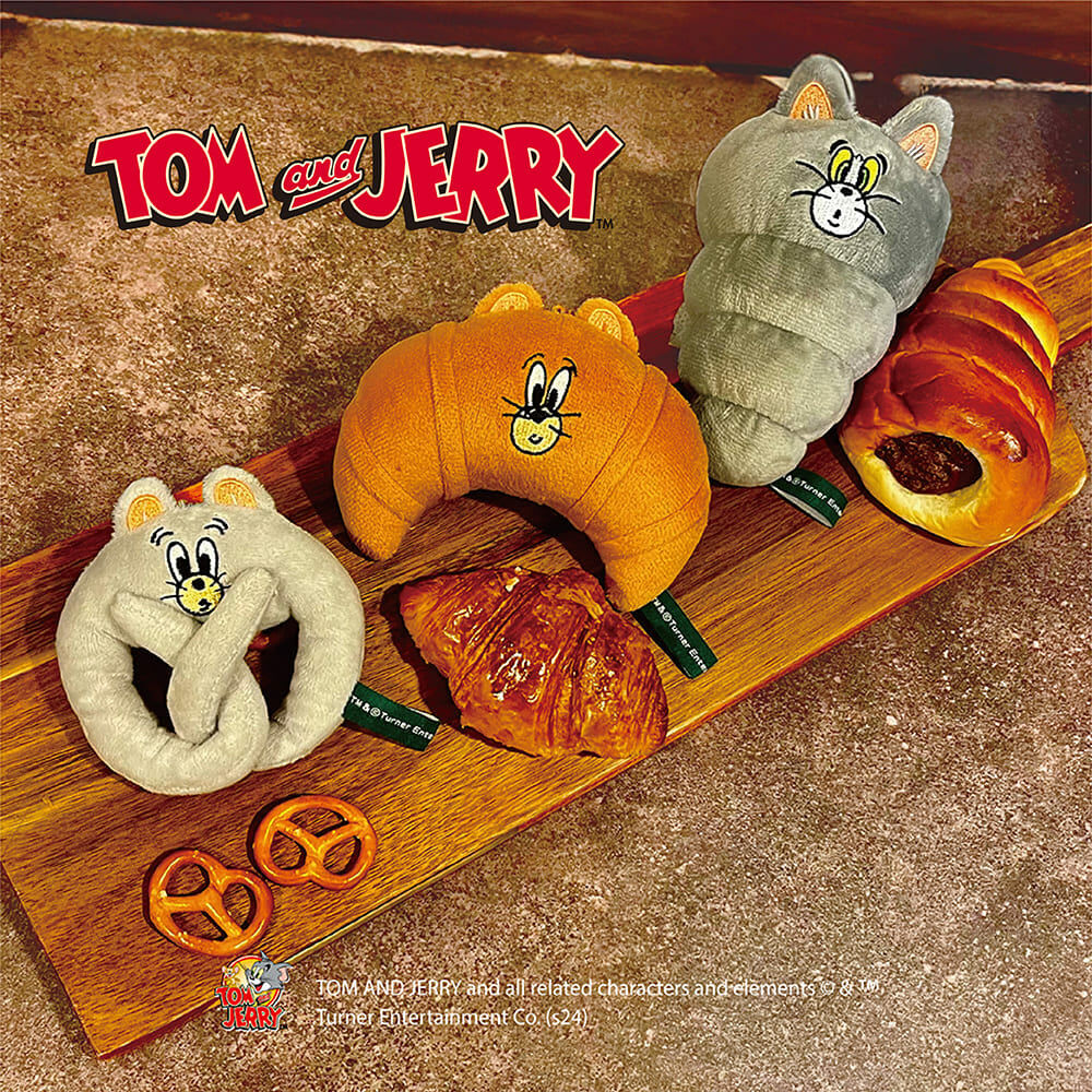 🇯🇵 TOM&JERRY 湯姆貓與傑利鼠 法國麵包 蝴蝶餅乾 可頌 牛角麵包 奶糖 鑰匙圈 吊飾 筆袋 / 現貨