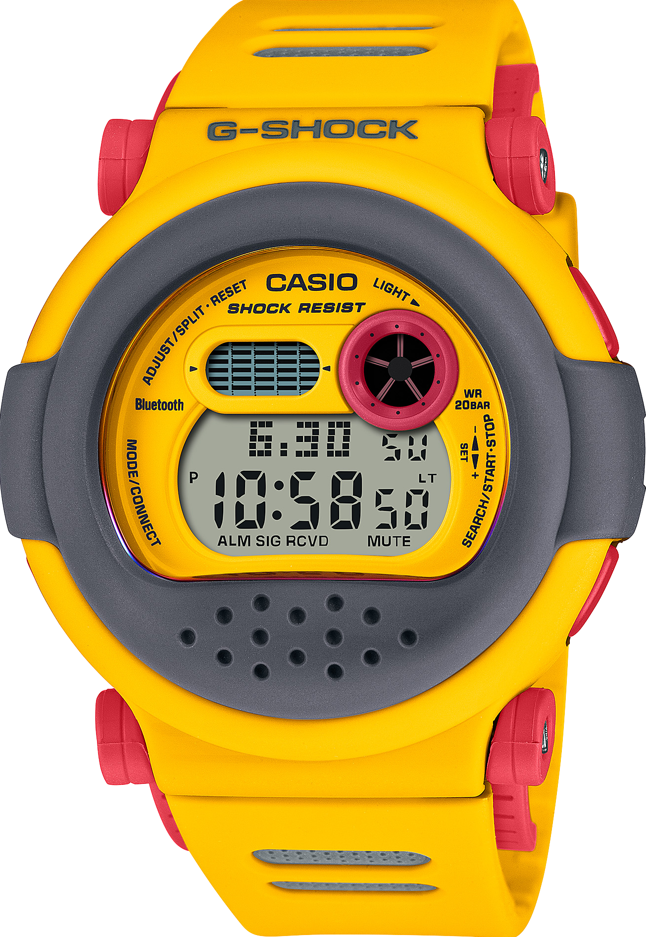 萬年鐘錶 - G-SHOCK  完美復刻DW-001的初代配色藍牙數位運動電子錶 限定套組 G-B001MVE-9  錶徑 : 47mm