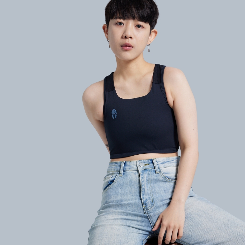 紅點設計獎-空氣流親膚透氣束胸-黏貼款-黑色