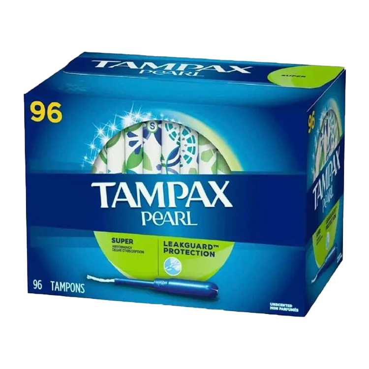 Tampax Pearl Super Tampons, 96-count
