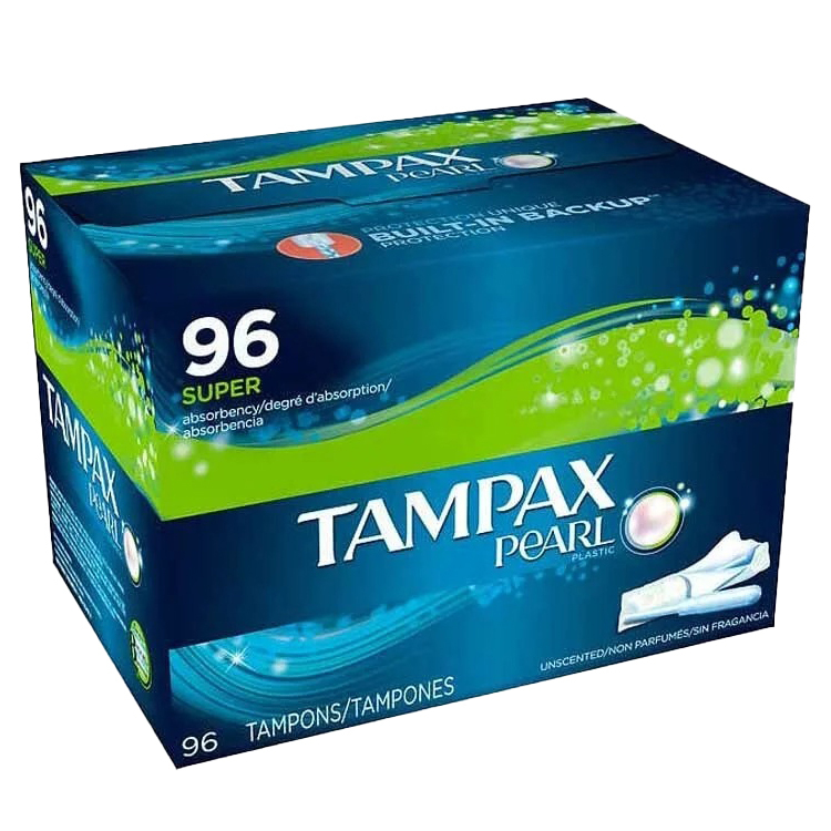 Tampax Pearl Super Tampons, 96-count