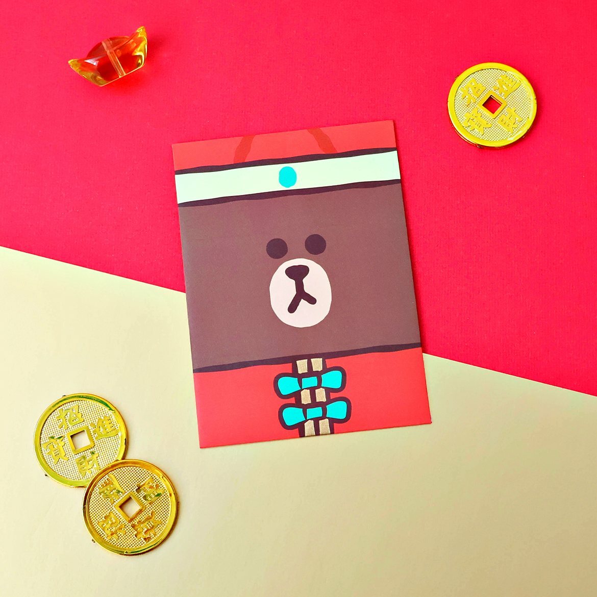 LINE FRIENDS | 燙金利是封套裝 6P |BROWN