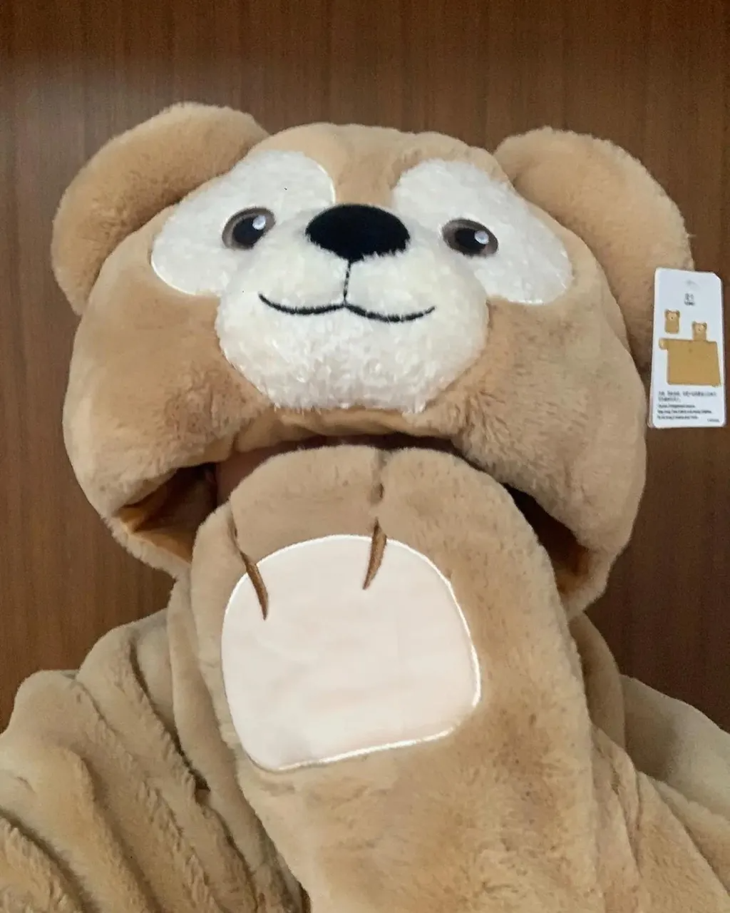 Disney 達菲熊🐻 迪士尼限定周邊 超可愛 卡其色 連帽毛毯 毛茸 小毯毯⁣