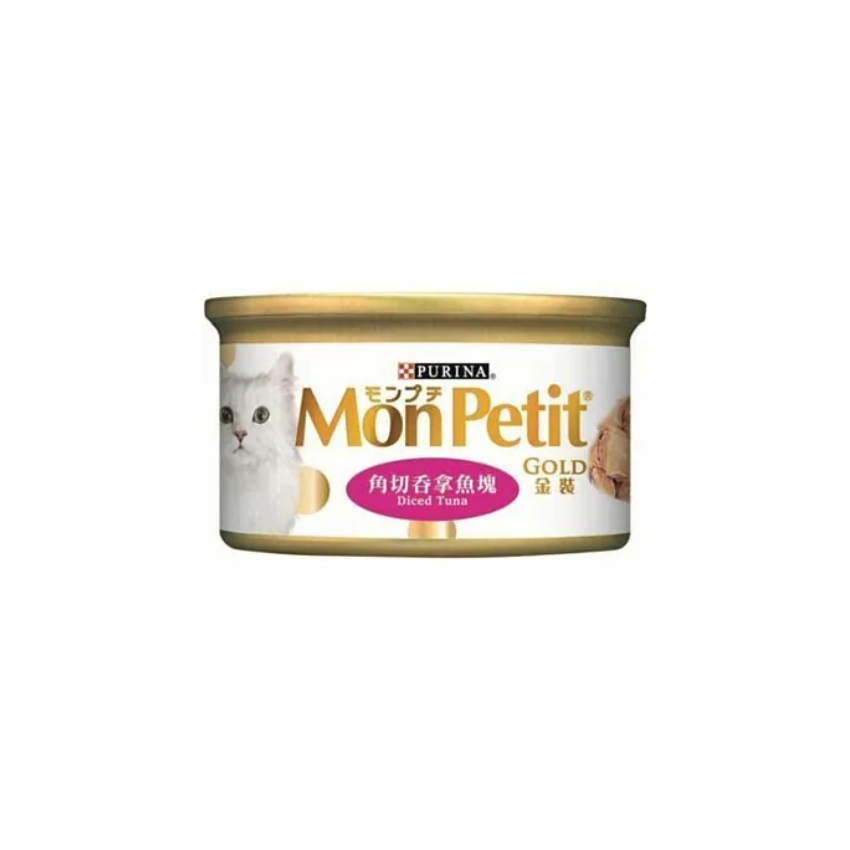 Purina Mon Petit - 金裝角切吞拿魚塊貓罐罐 85G (24罐)