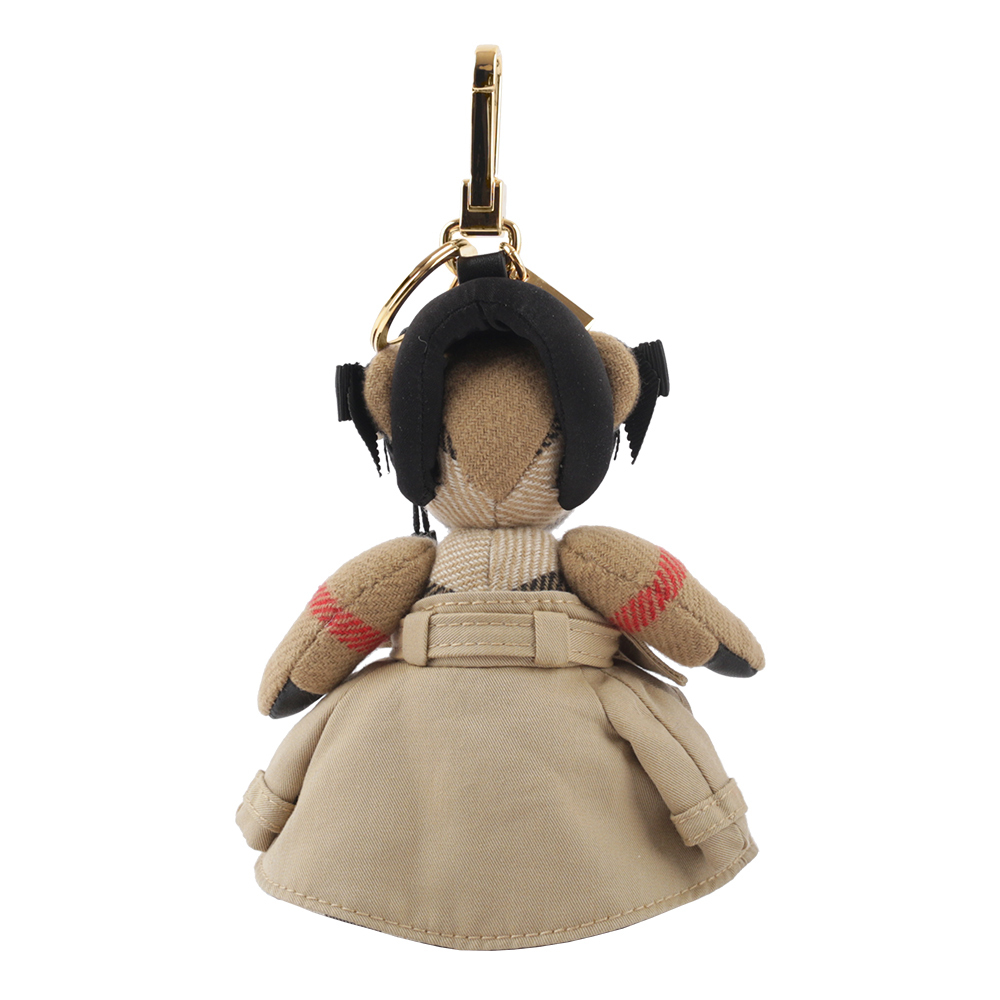 【BURBERRY】Thomas 泰迪熊風衣禮服造型吊飾/Key圈(米色) 8063989