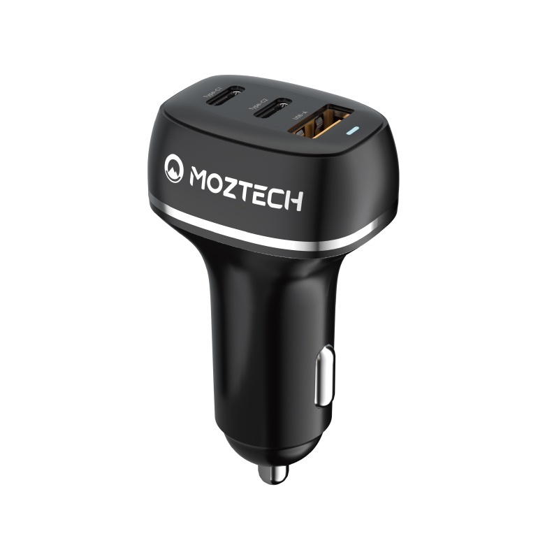 MOZTECH | PD3.0/48W快充三孔車用充電器【MOZTECH 品牌旗艦館】