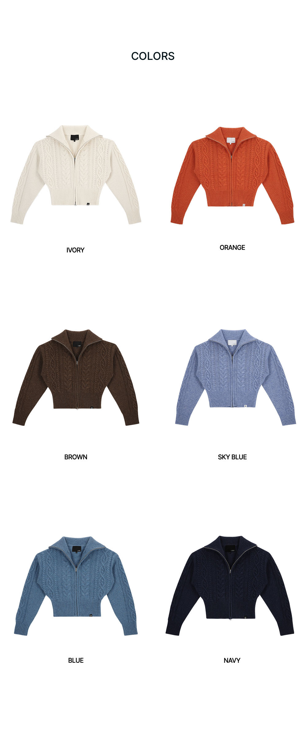 citybreeze Wool cable knit zip-up cardigan