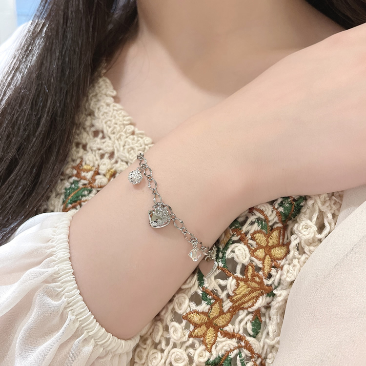 23037-KT Sanrio Hello Kitty x Lucy 頸鍊 #SE23 銀色