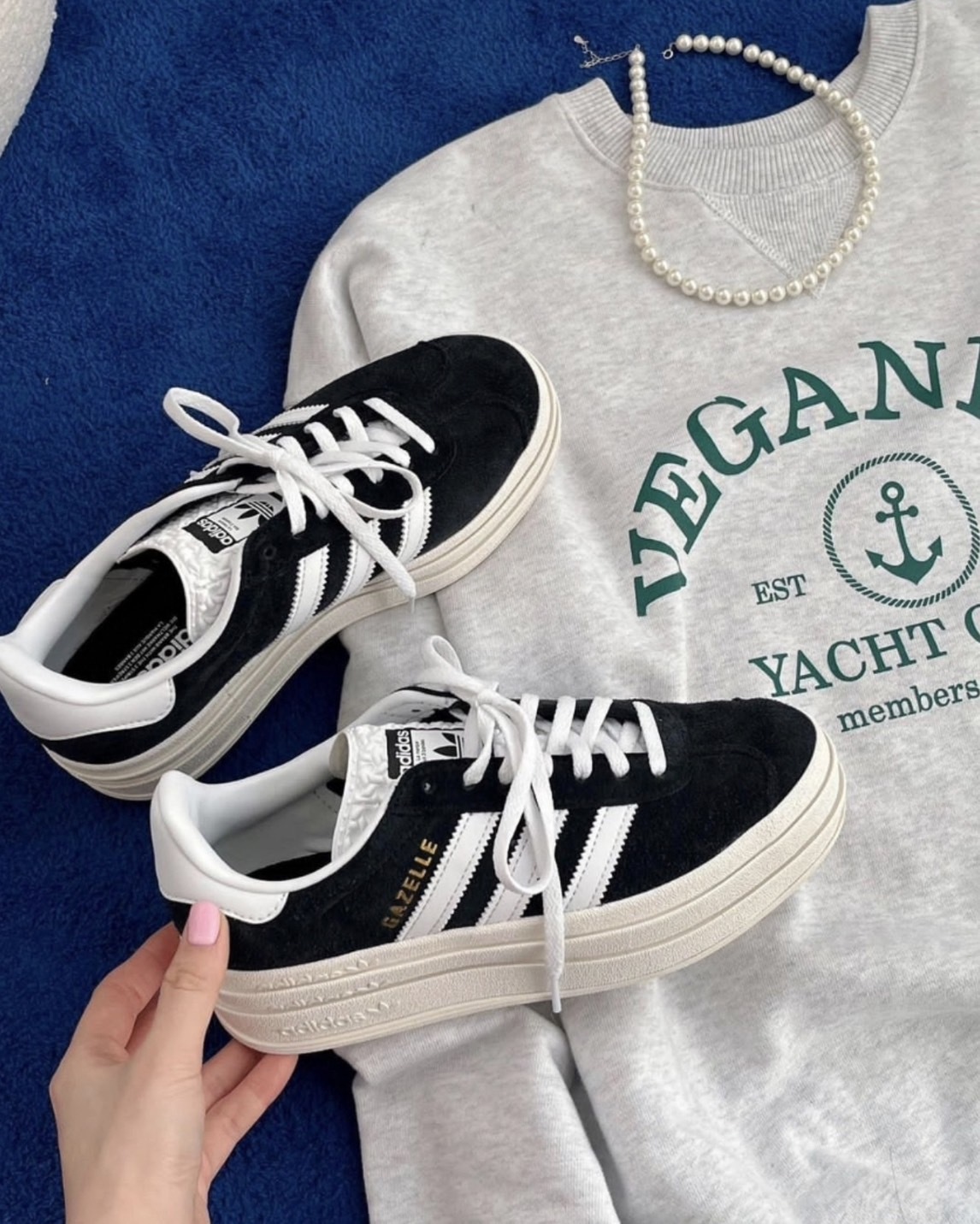 Adidas Originals Gazelle Bold 厚底黑白