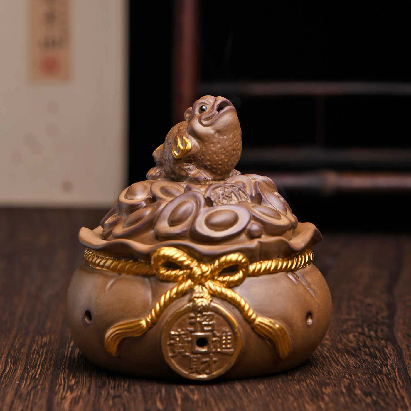 傳藝工坊- 『聚財福袋香爐』香爐聚寶盆蟾蜍貔貅兩種款式可選擇