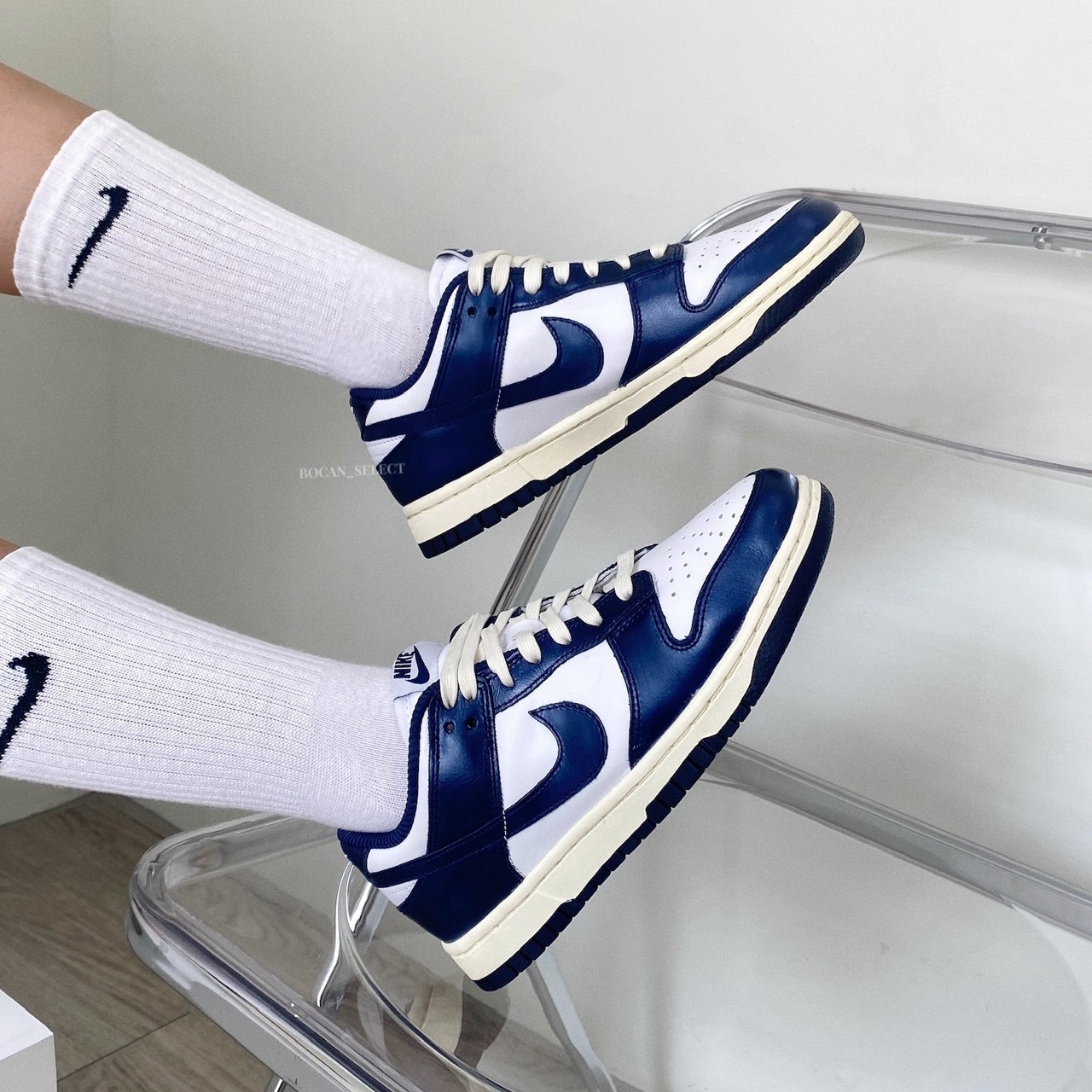 NIKE DUNK LOW 復古 漆皮 海軍藍 白藍 女款（FN7197-100）