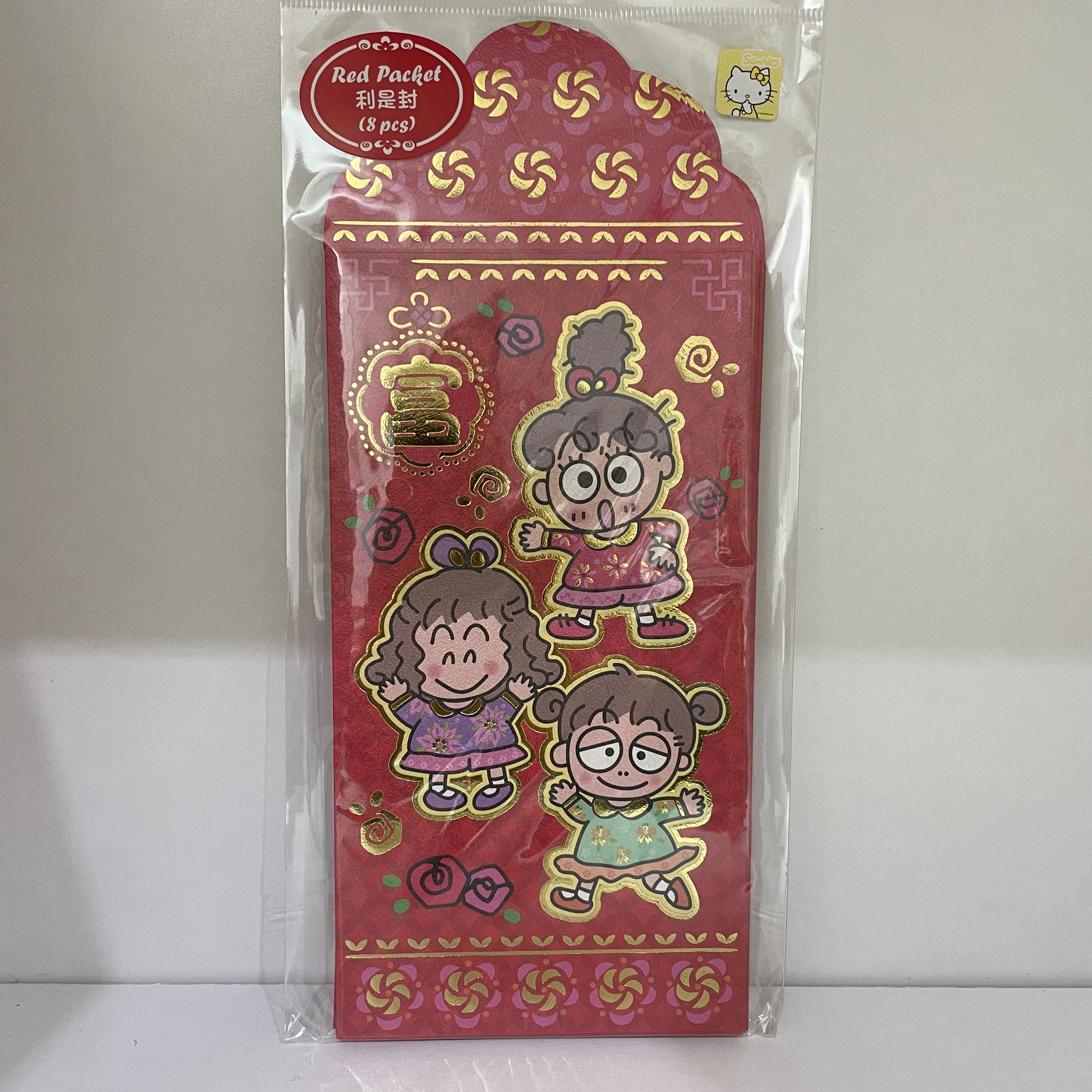 HK Lululu 利是封 長款 紅 8枚 4142