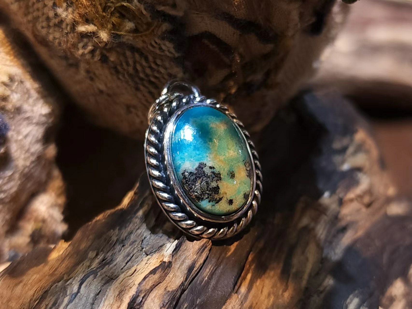 Black Venom Jewelry- Freedom & Prayer Nacozari 銀繩松石吊墜