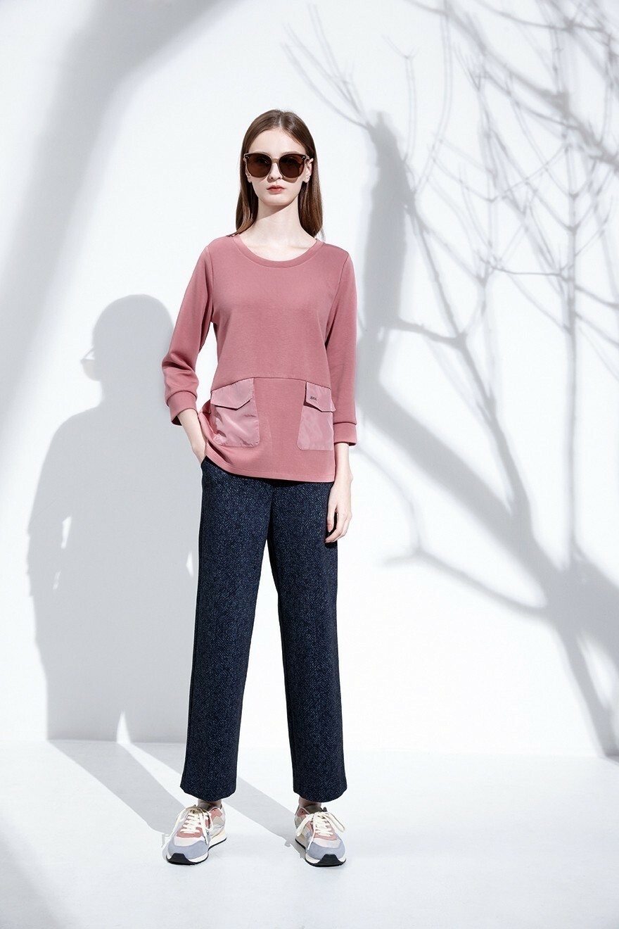 OL時尚韓版修身顯瘦闊腿寬管長褲T6631