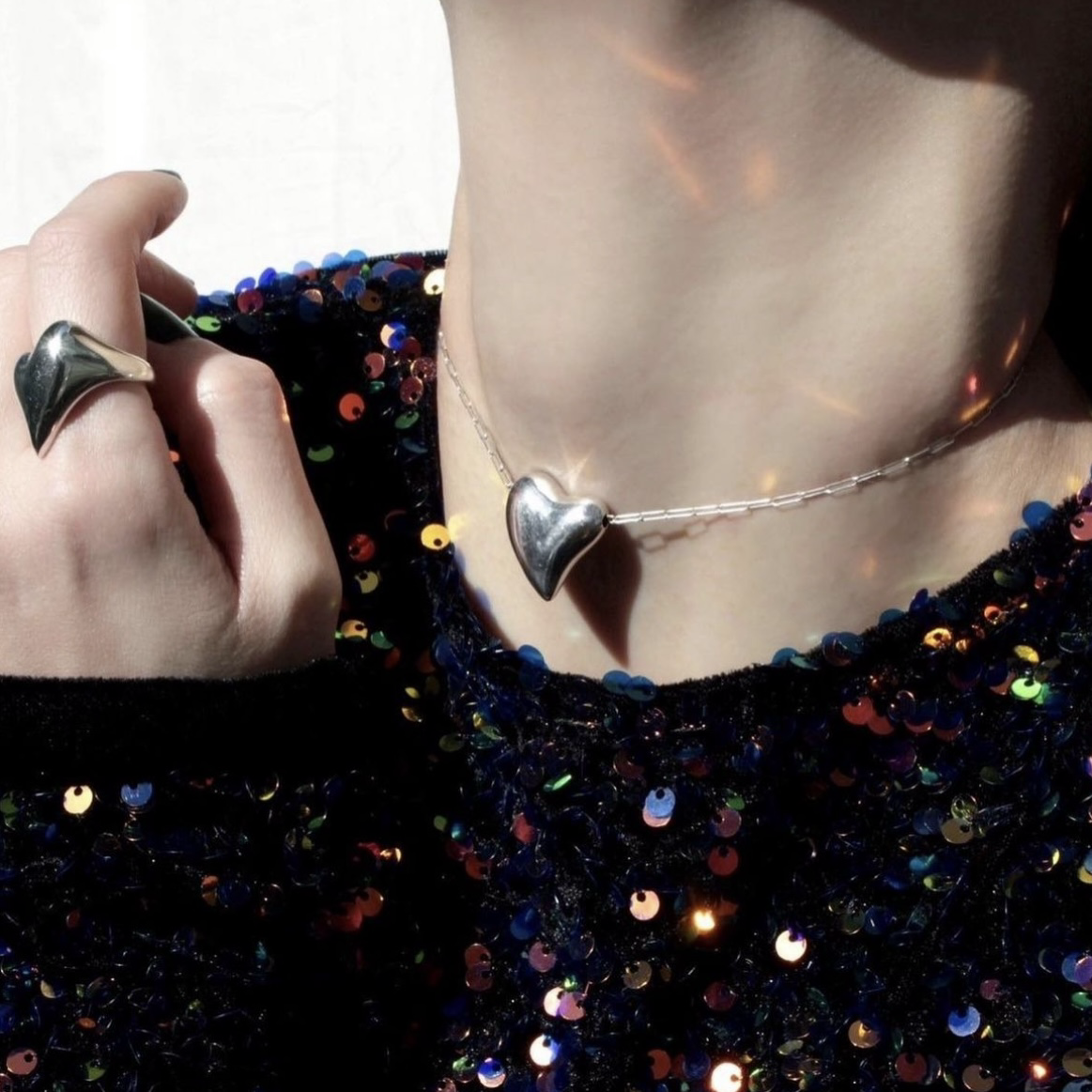 Soierie 愛心項鍊 (純銀925材質)