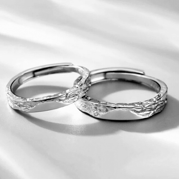 「刻骨銘心的愛💗 」情侶戒指💍 ｜S925純銀或鍍銀｜活口對戒｜免費刻字✒️｜