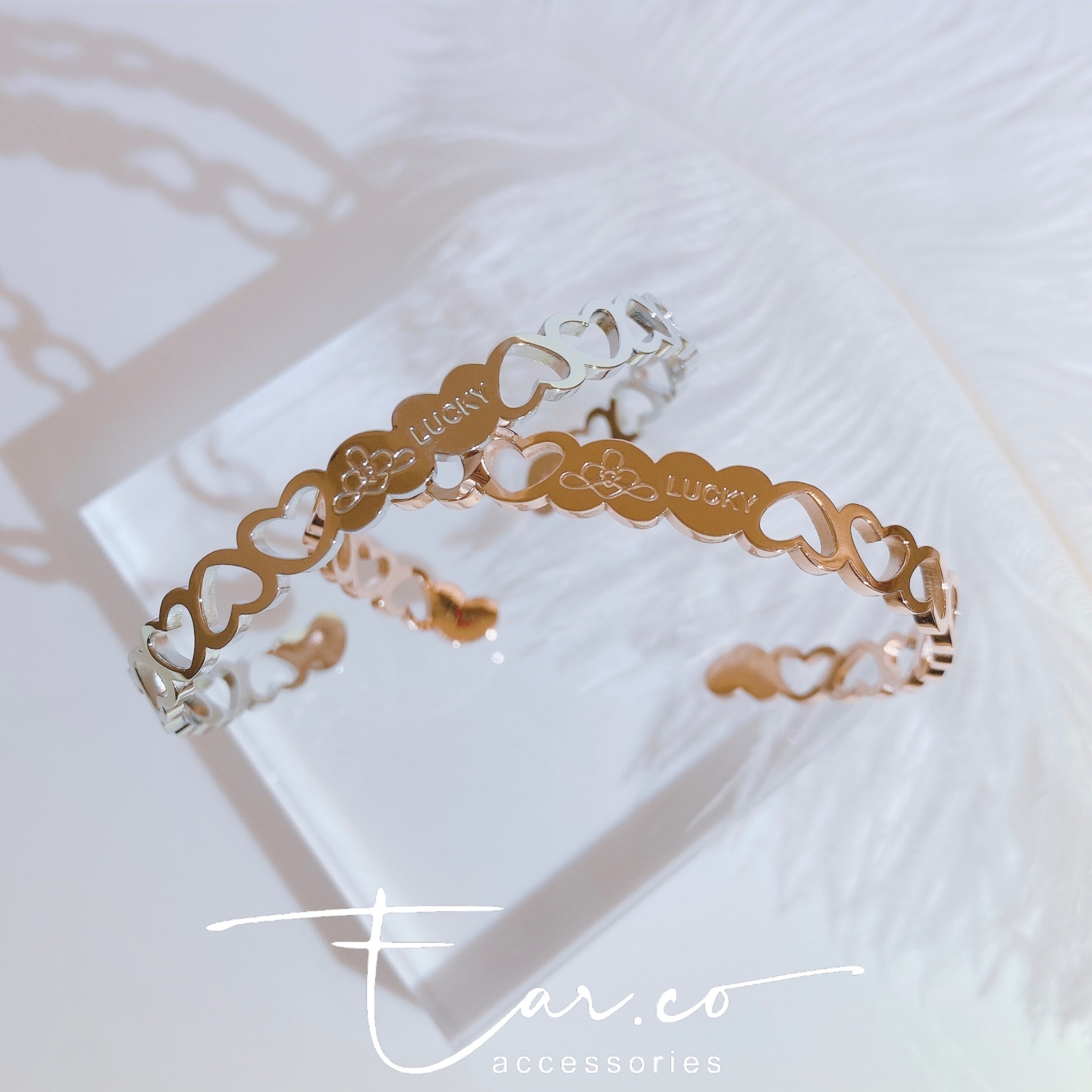 Lucky愛心開口手鐲 [316L醫療鋼] #D30