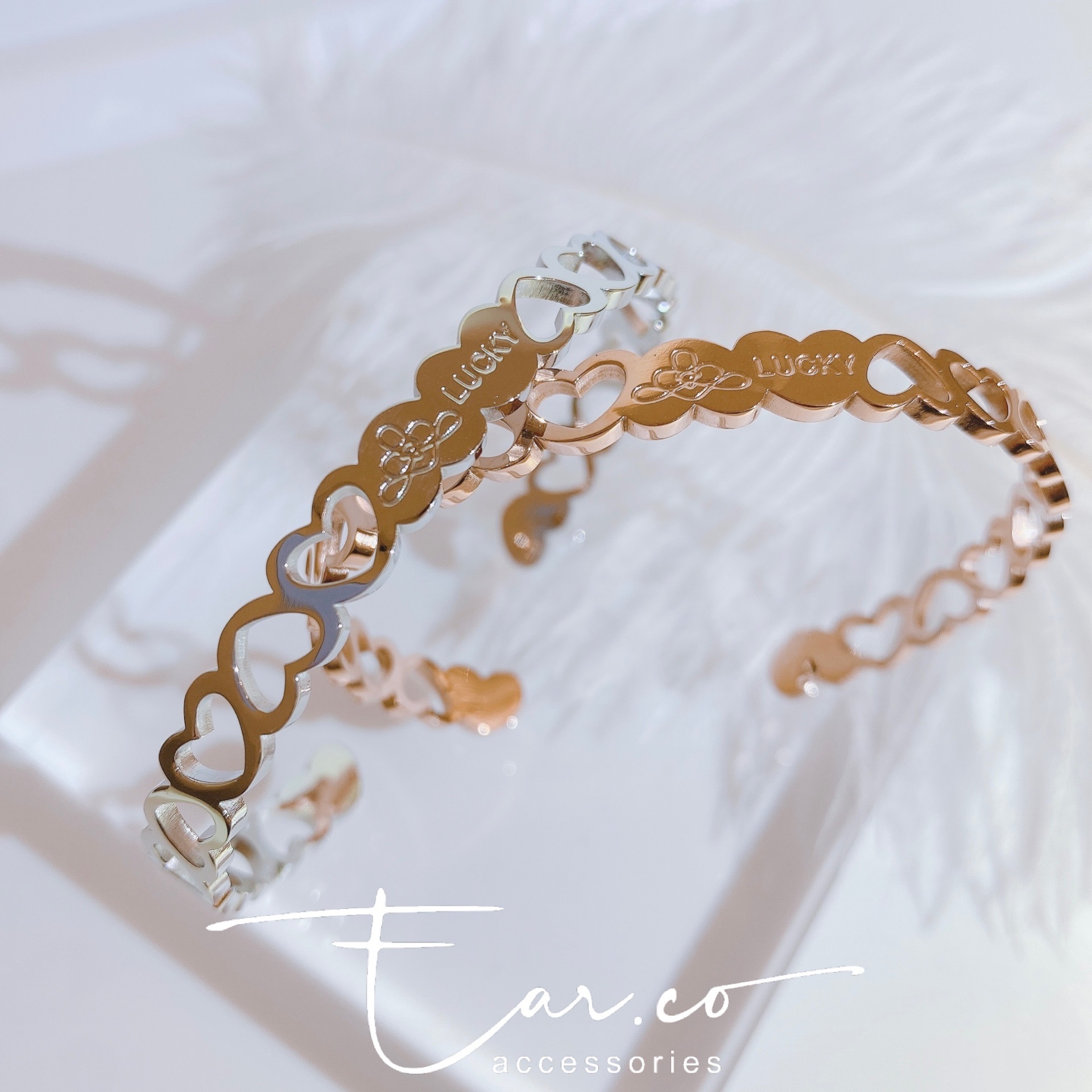 Lucky愛心開口手鐲 [316L醫療鋼] #D30