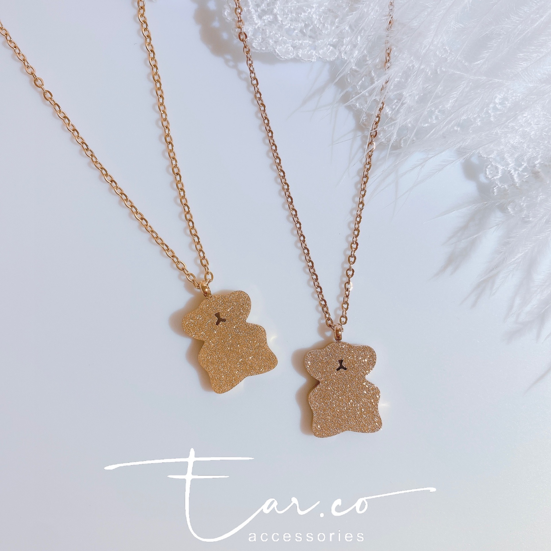 磨砂熊仔頸鏈 [316L醫療鋼] #D18