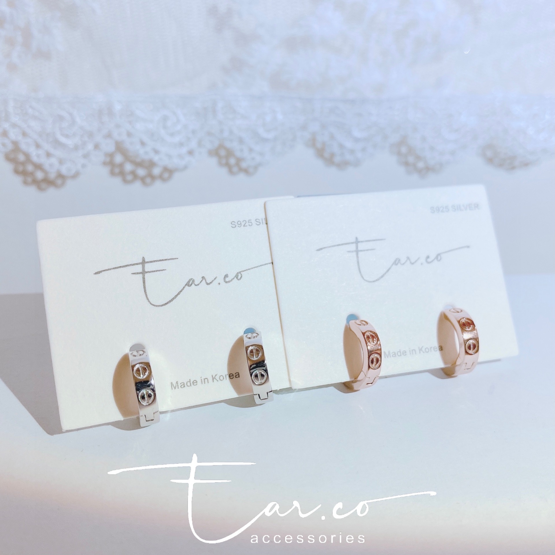 螺絲圖案光面小耳圈 [睡覺不用脫! ] #A709