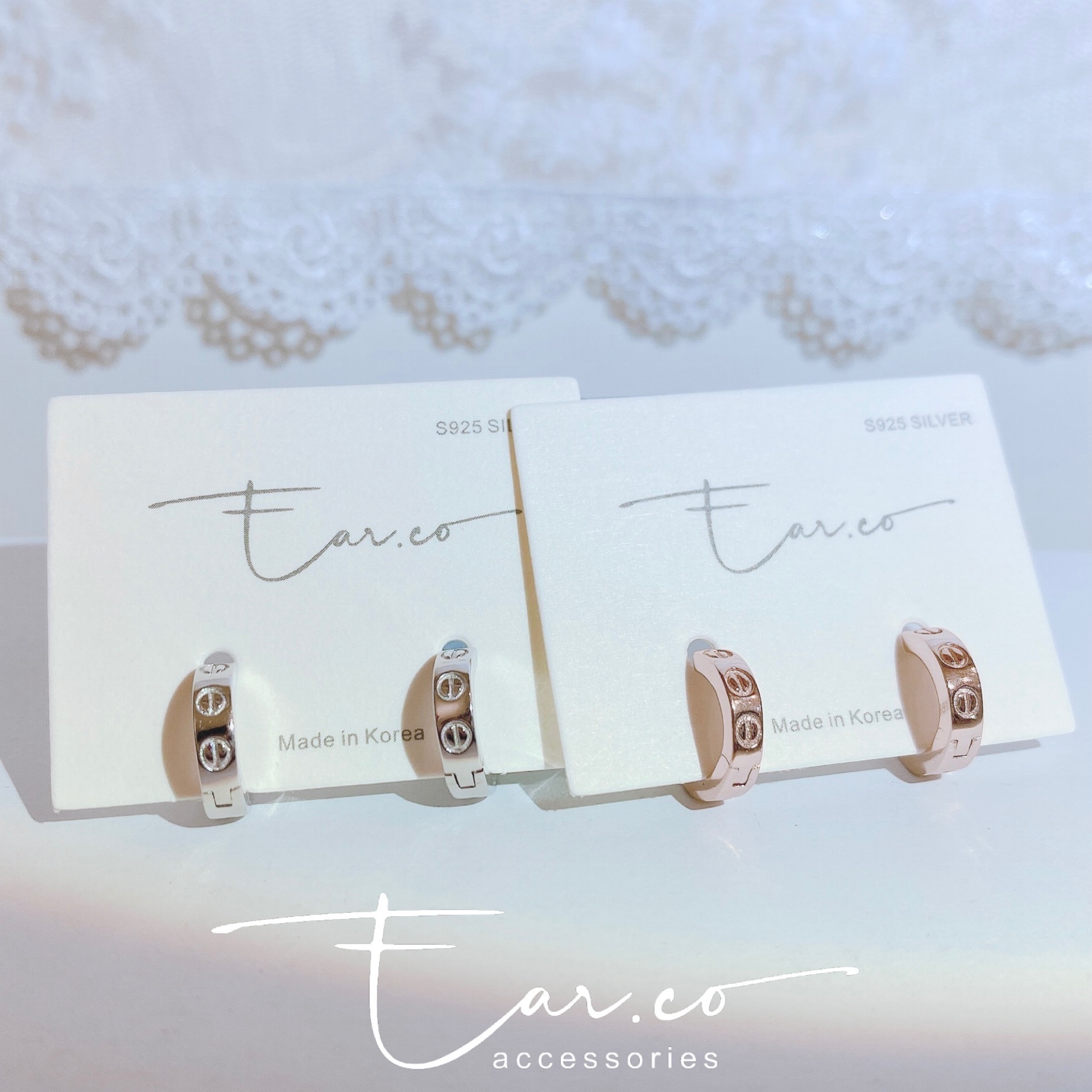 螺絲圖案光面小耳圈 [睡覺不用脫! ] #A709