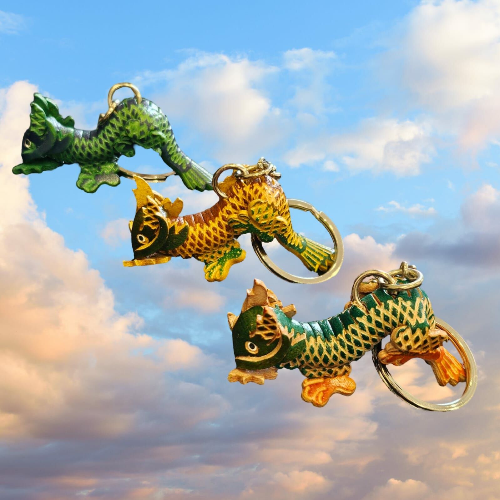 泰國 HAND MADE牛皮匙扣（龍）(T1/521)