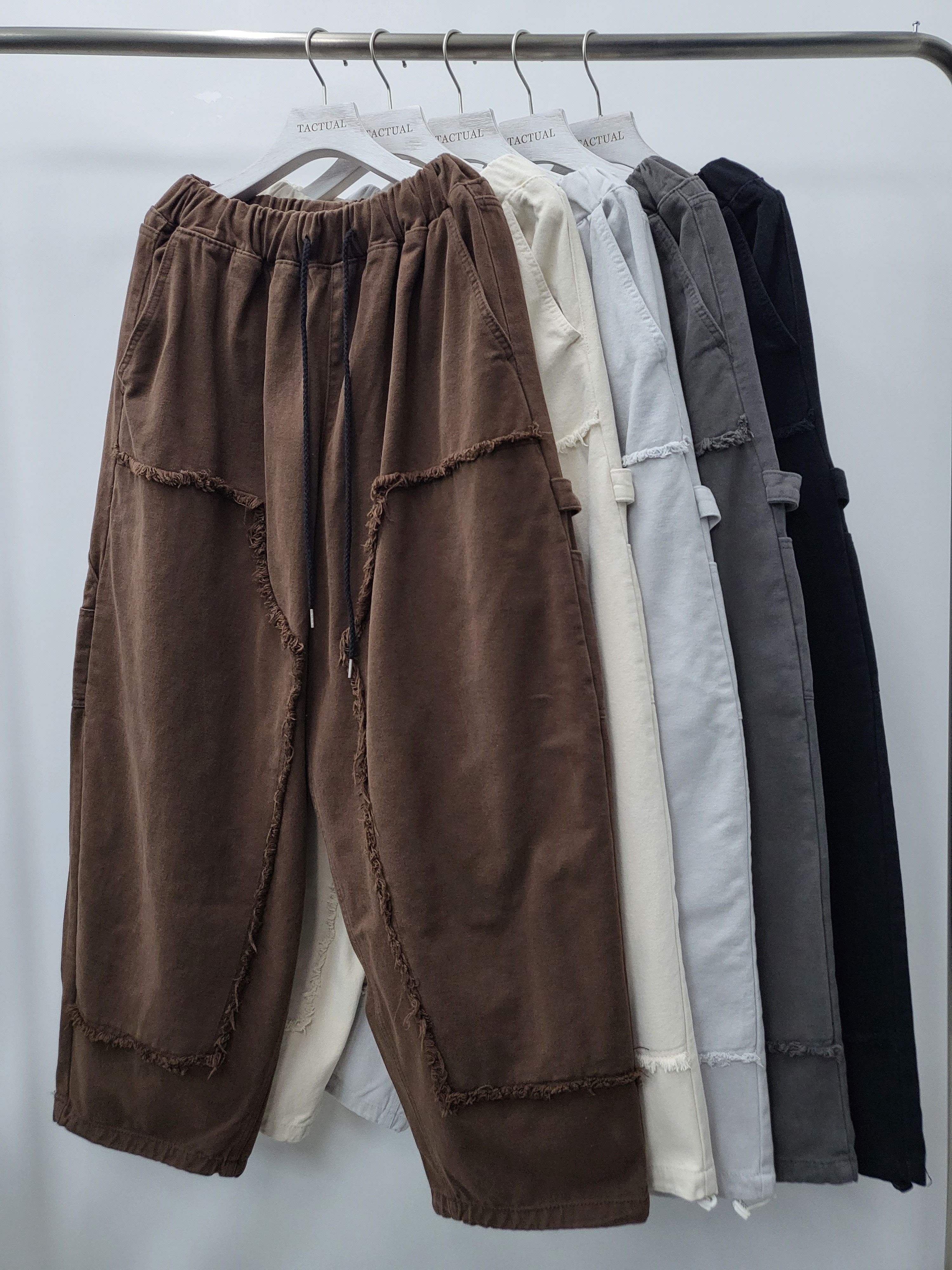 淨色流蘇可束腳鬆身褲 P2703