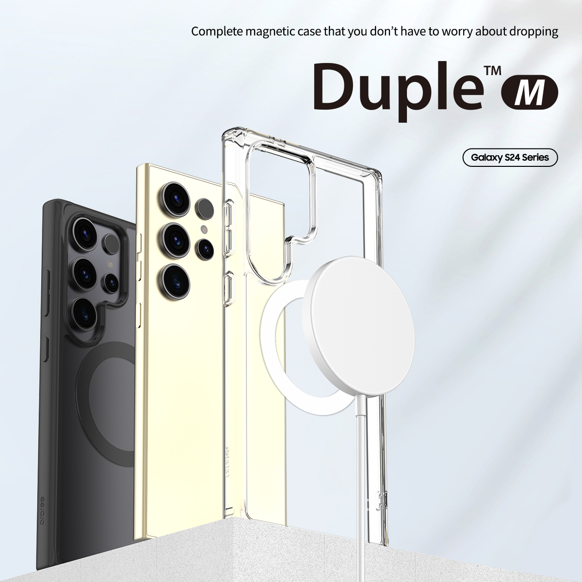 araree Duple M [內附磁石] 全透明混合結構防撞殼 [Galaxy S24 Series]