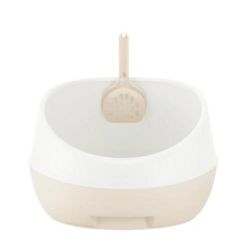 Richell 高背鍋形貓砂盤．白色