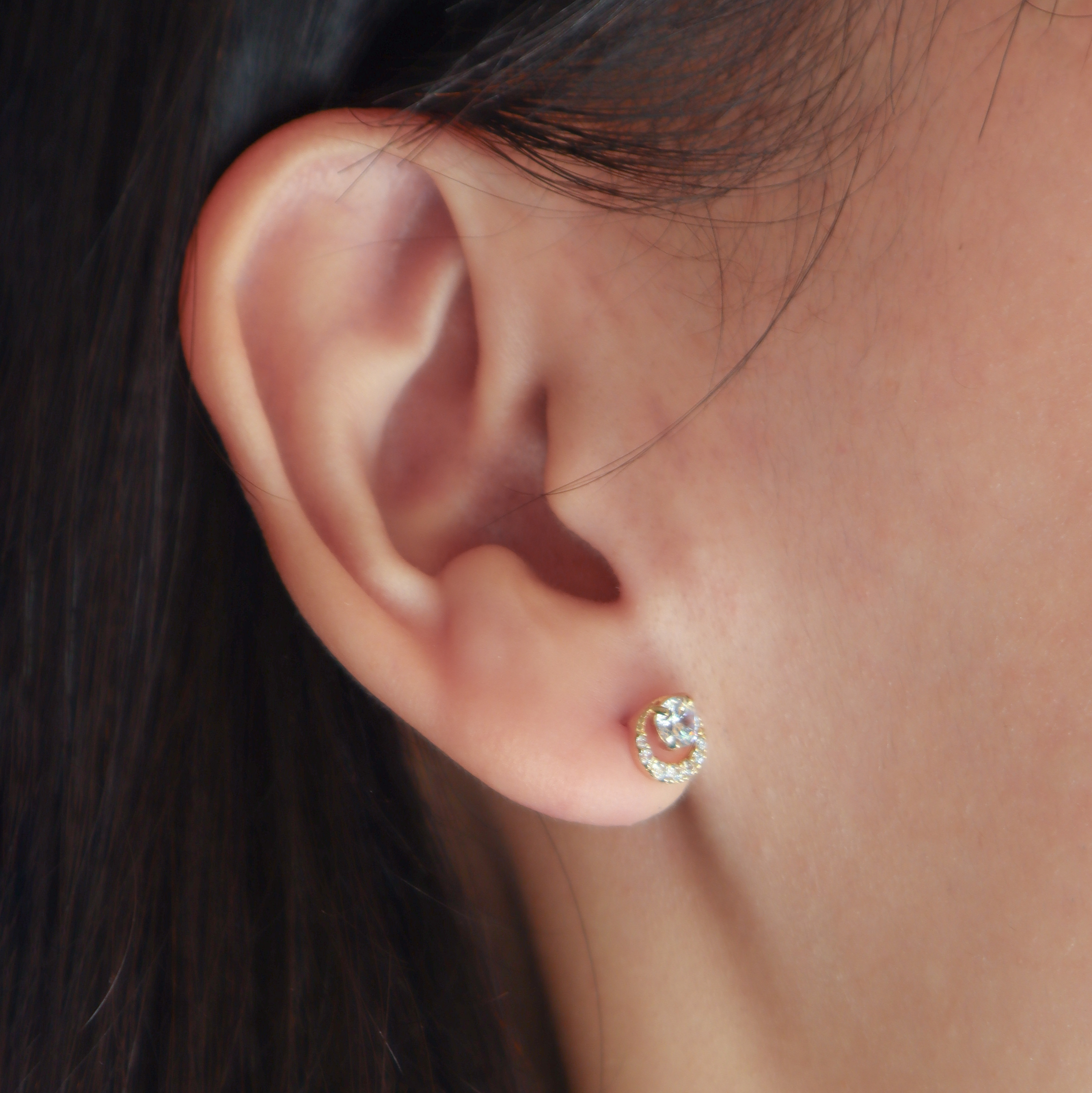 10K/星夜月圓耳環