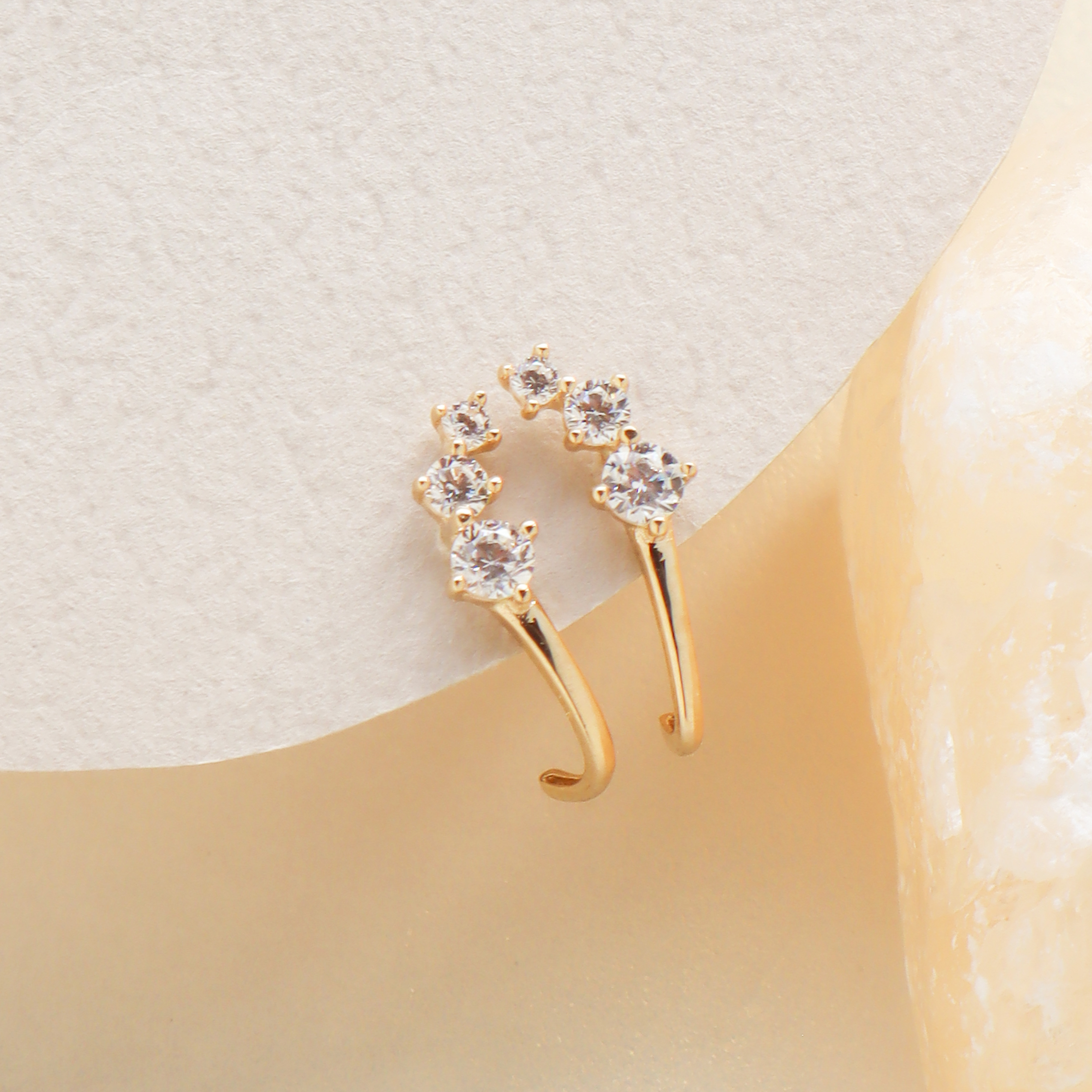 10K/星序雙弧線耳環