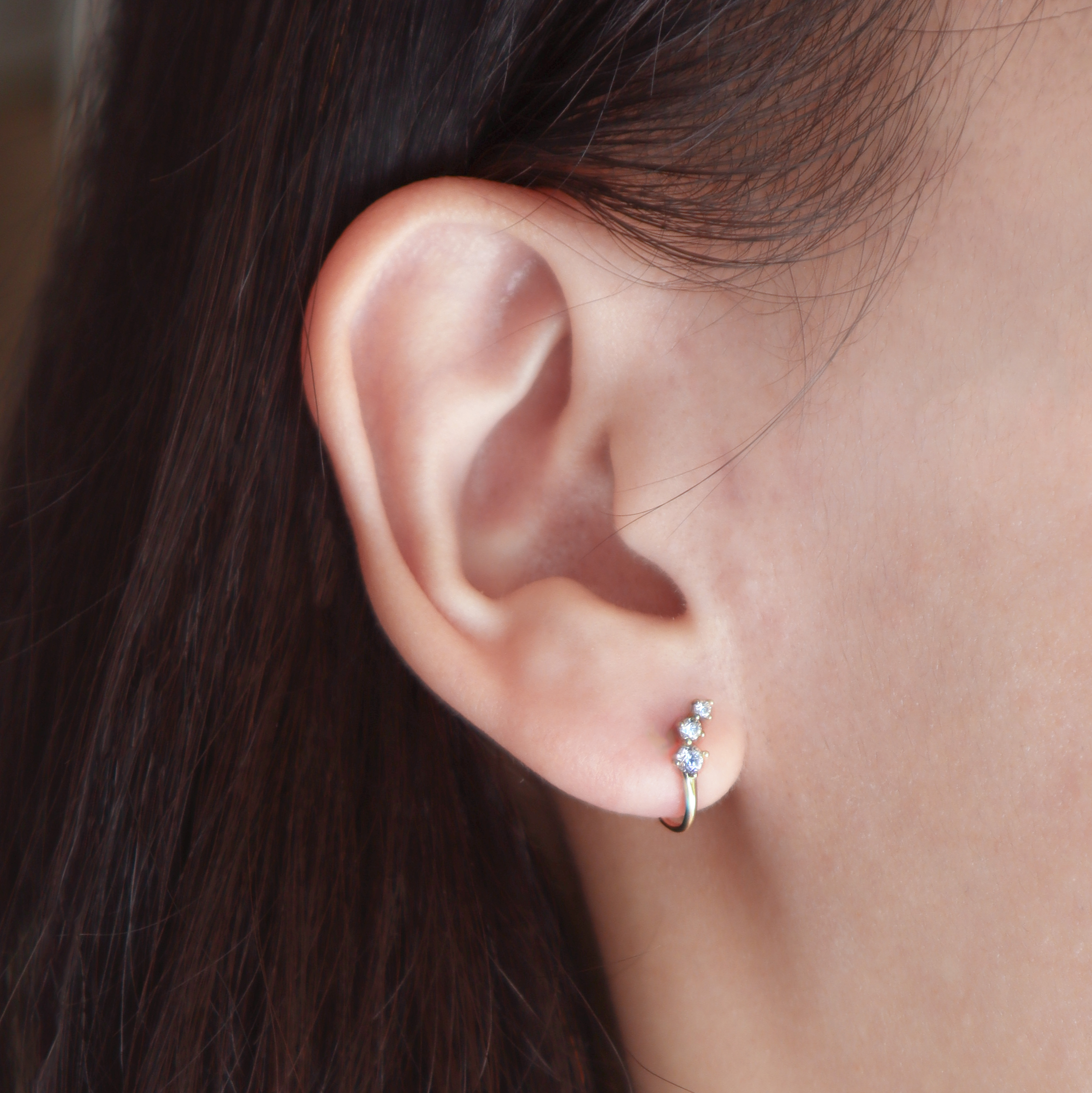 10K/星序雙弧線耳環