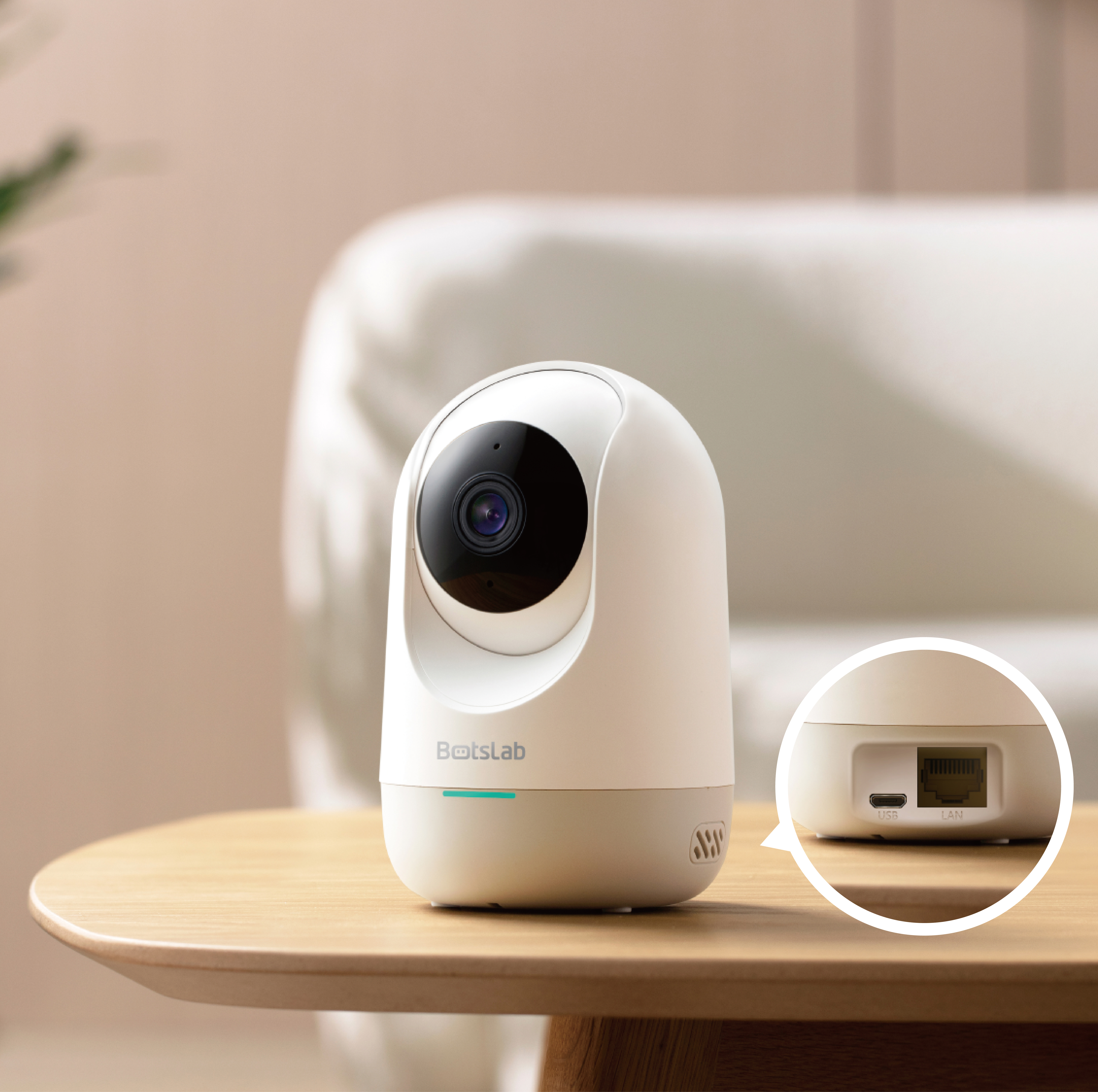 Botslab C212-2E 智能攝影機 (全視線可轉動) 2K 有LAN位 UHD 高解析新智慧360度雲台攝影機IP Cam監控 (香港行貨 1年保養)