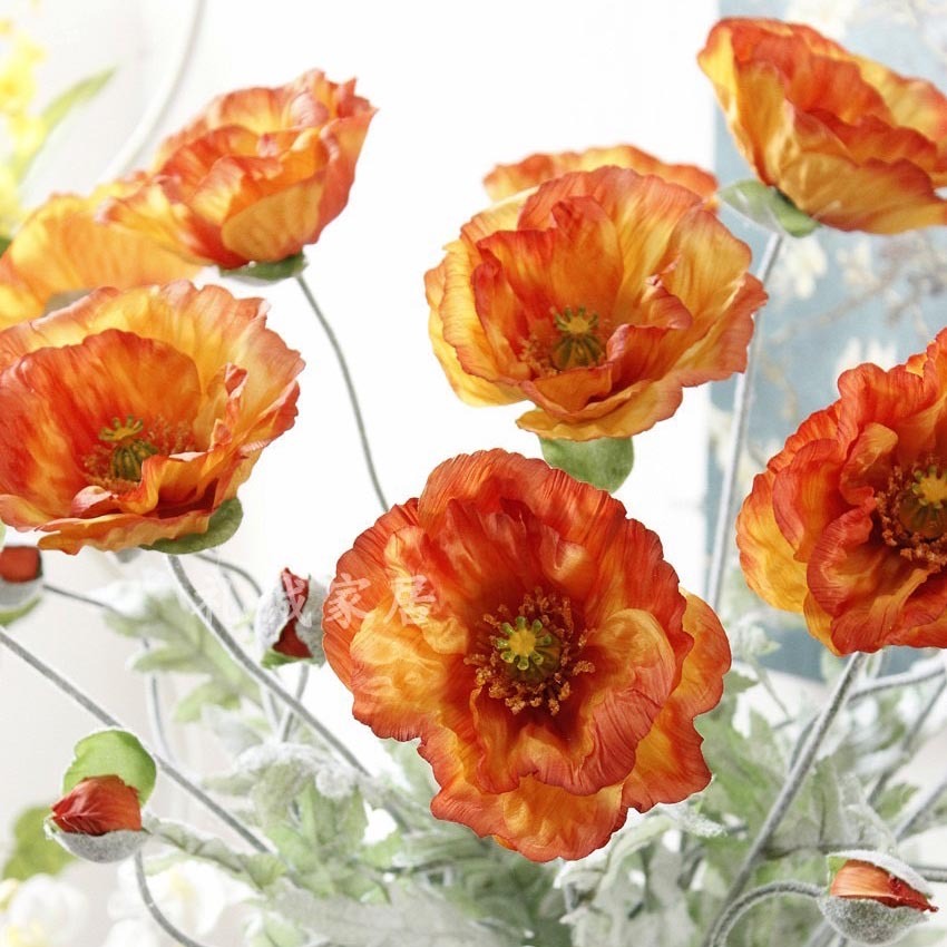 仿真植絨桿罌粟花