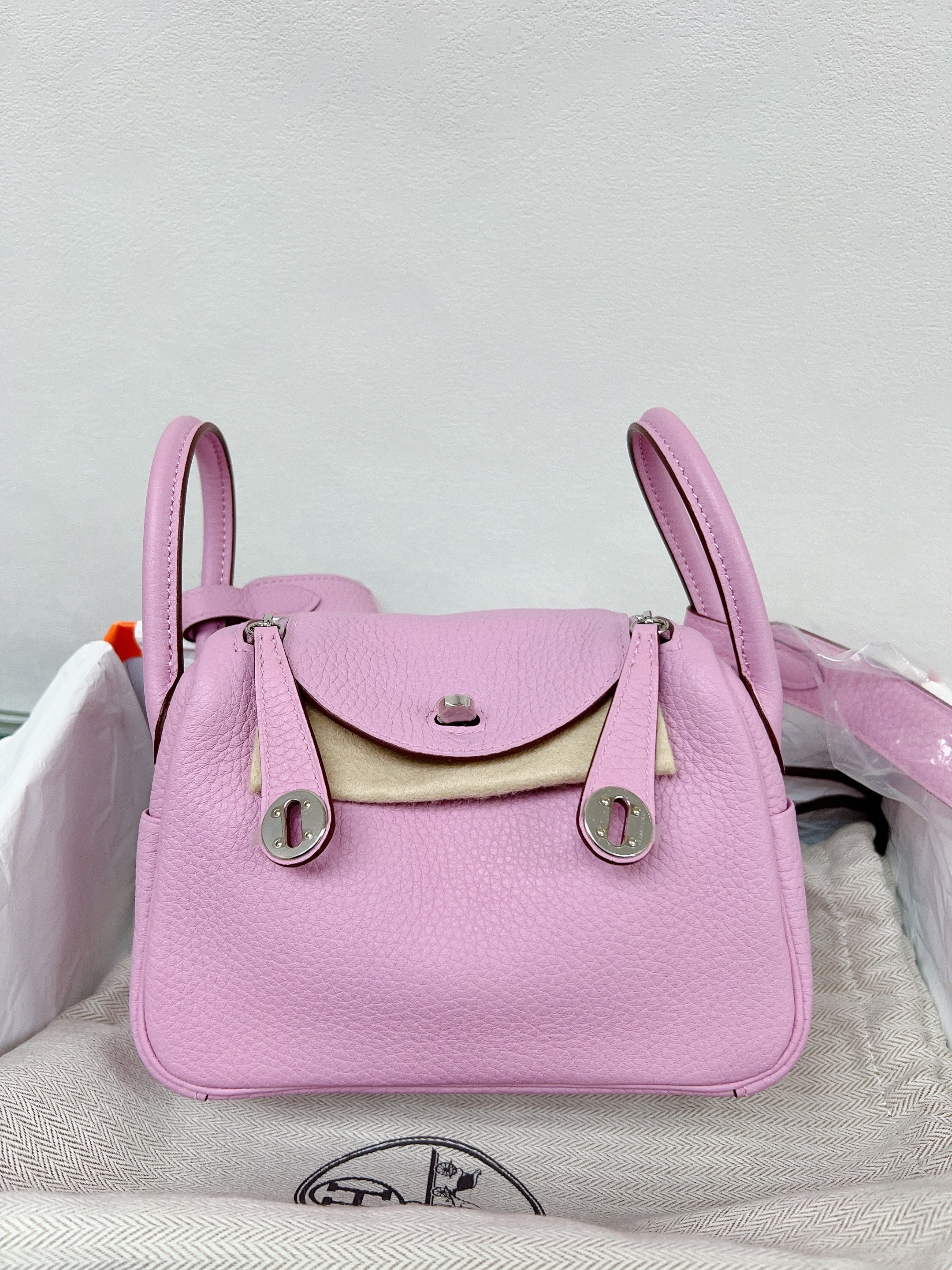 *Unused* Hermes mini lindy / X9 Mauve Sylvestre PHW/ Stamp U