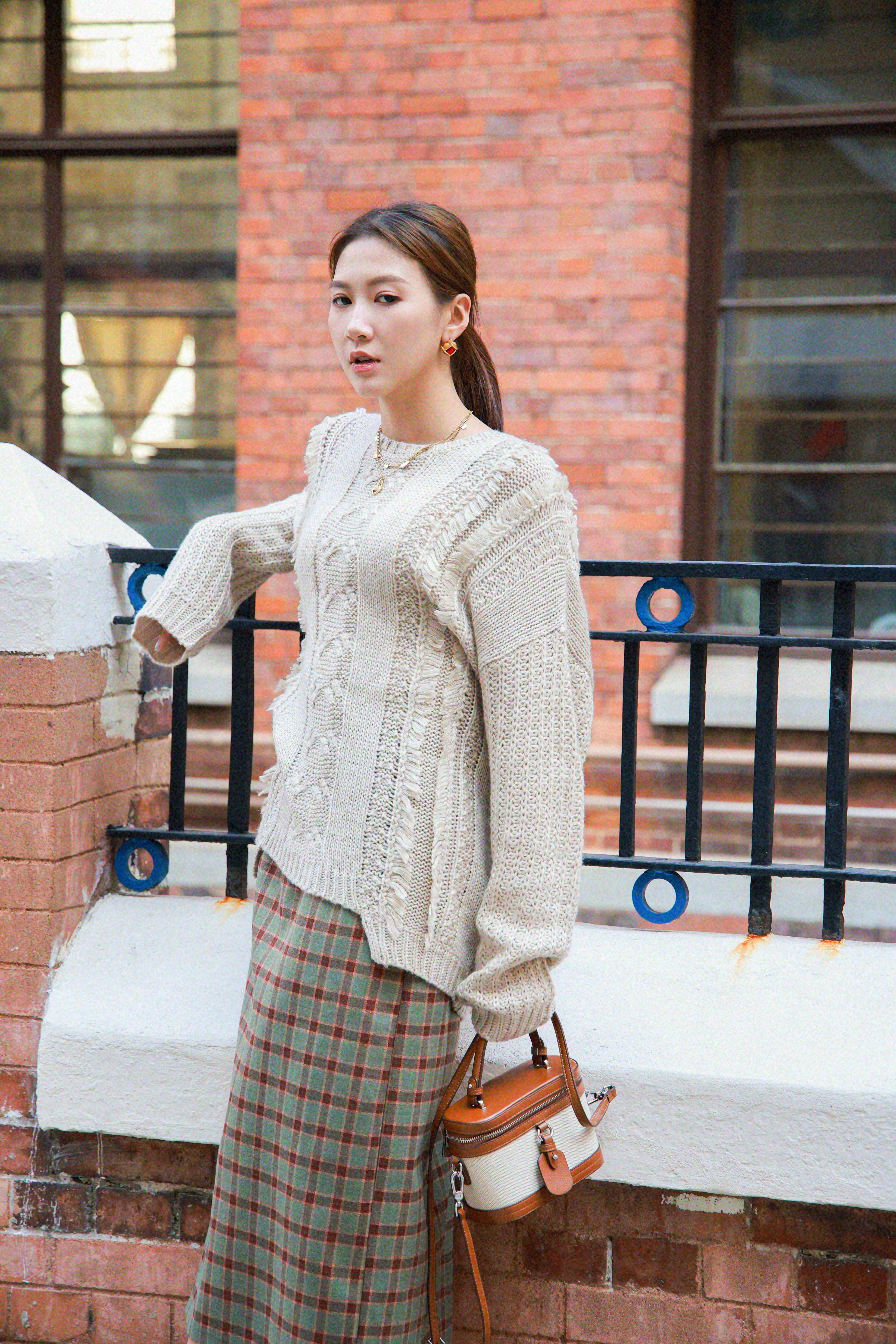 格仔薄絨直身裙（現貨款式）