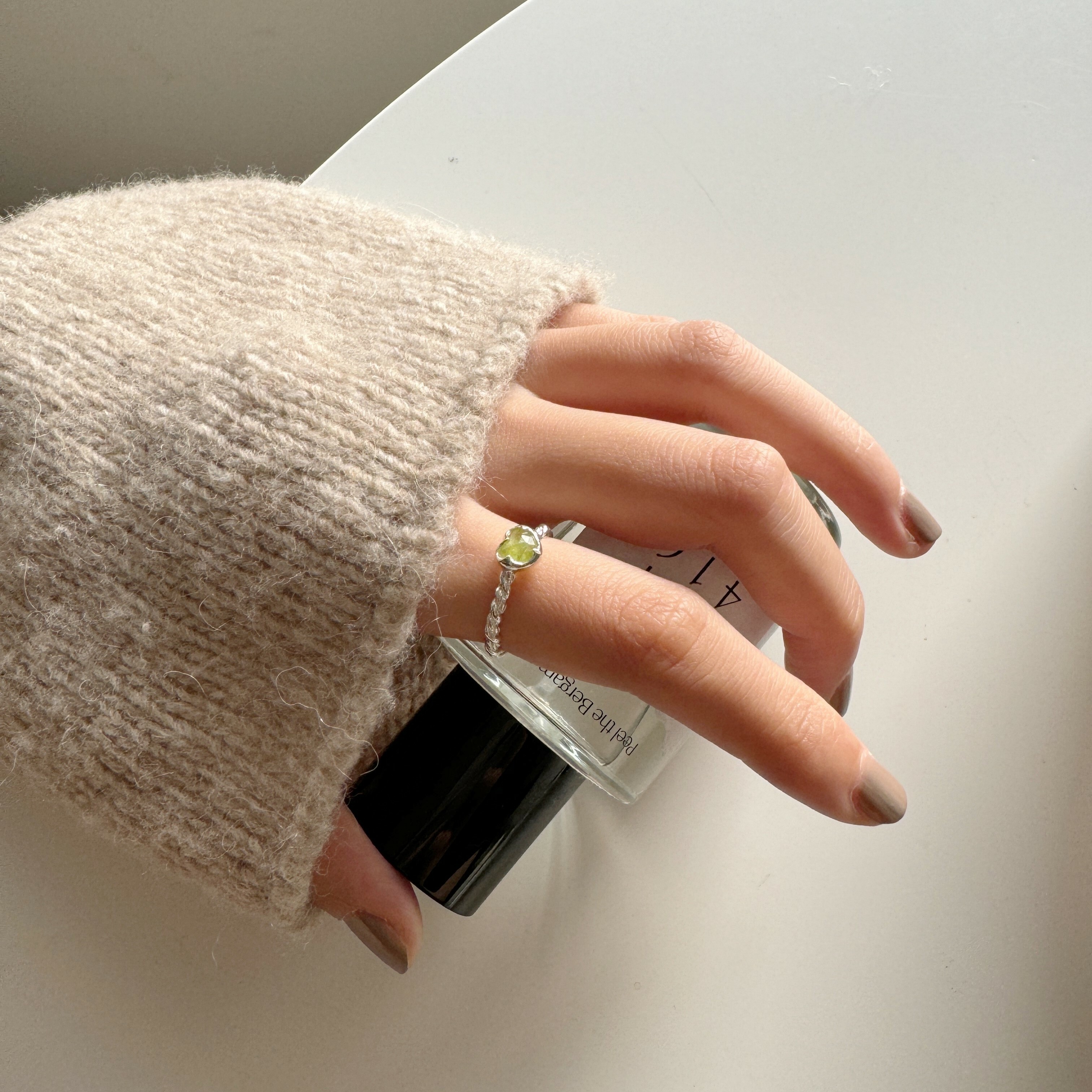 Melting heart維蘇威石麻花厚戒指