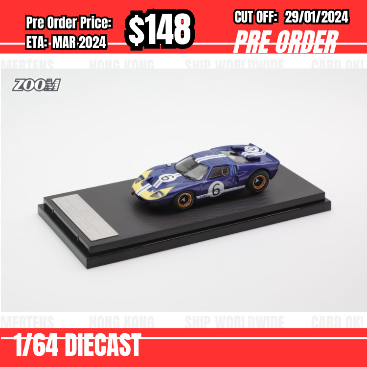 PO-$148 * ZOOM * 1:64 Ford GT Blue #6 [OD23/01]