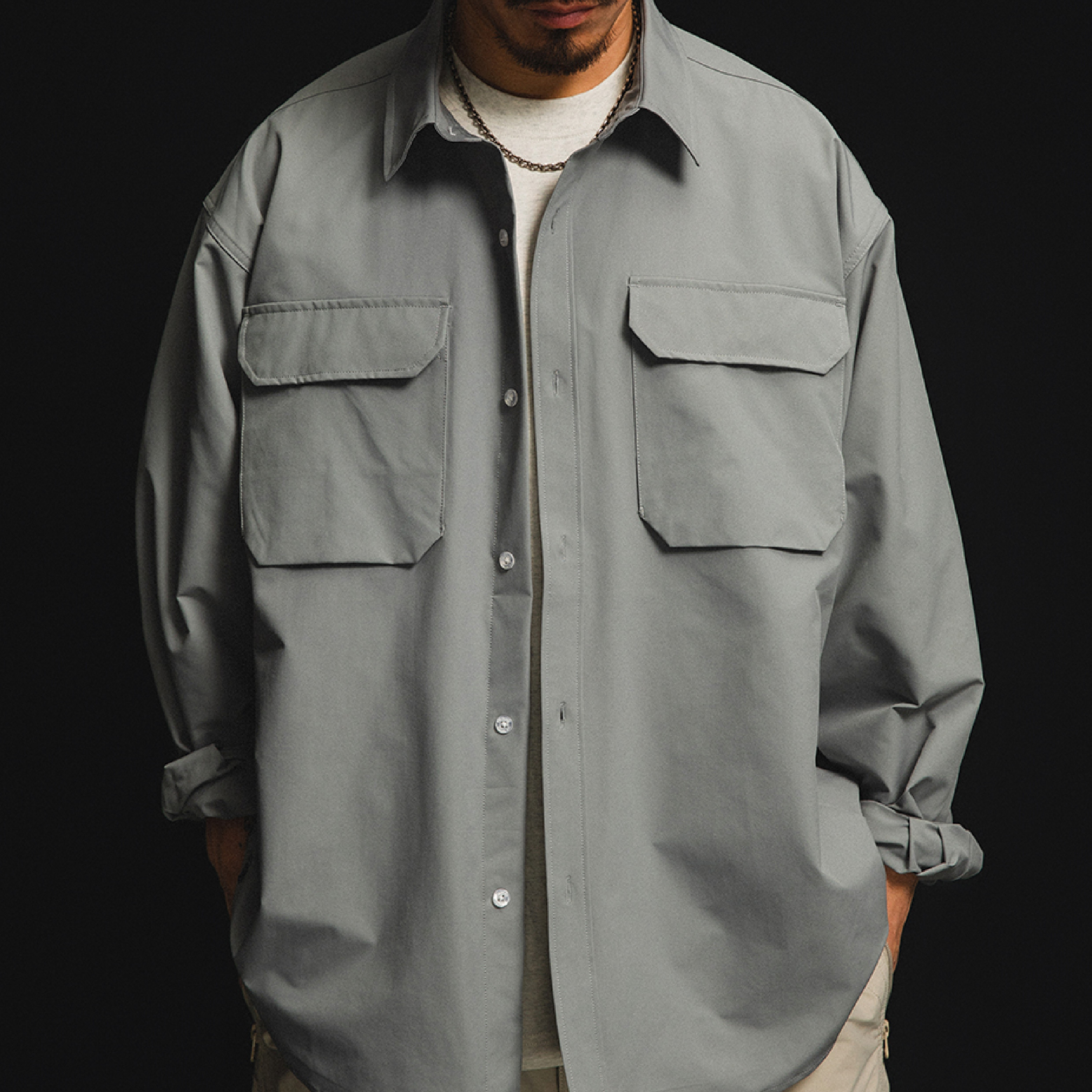 PIN SKTBS Waterproof Shirts 防潑水 雙口袋 長袖襯衫