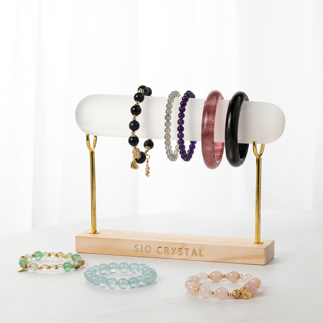 【礦藏】透石膏水晶手鍊收納架