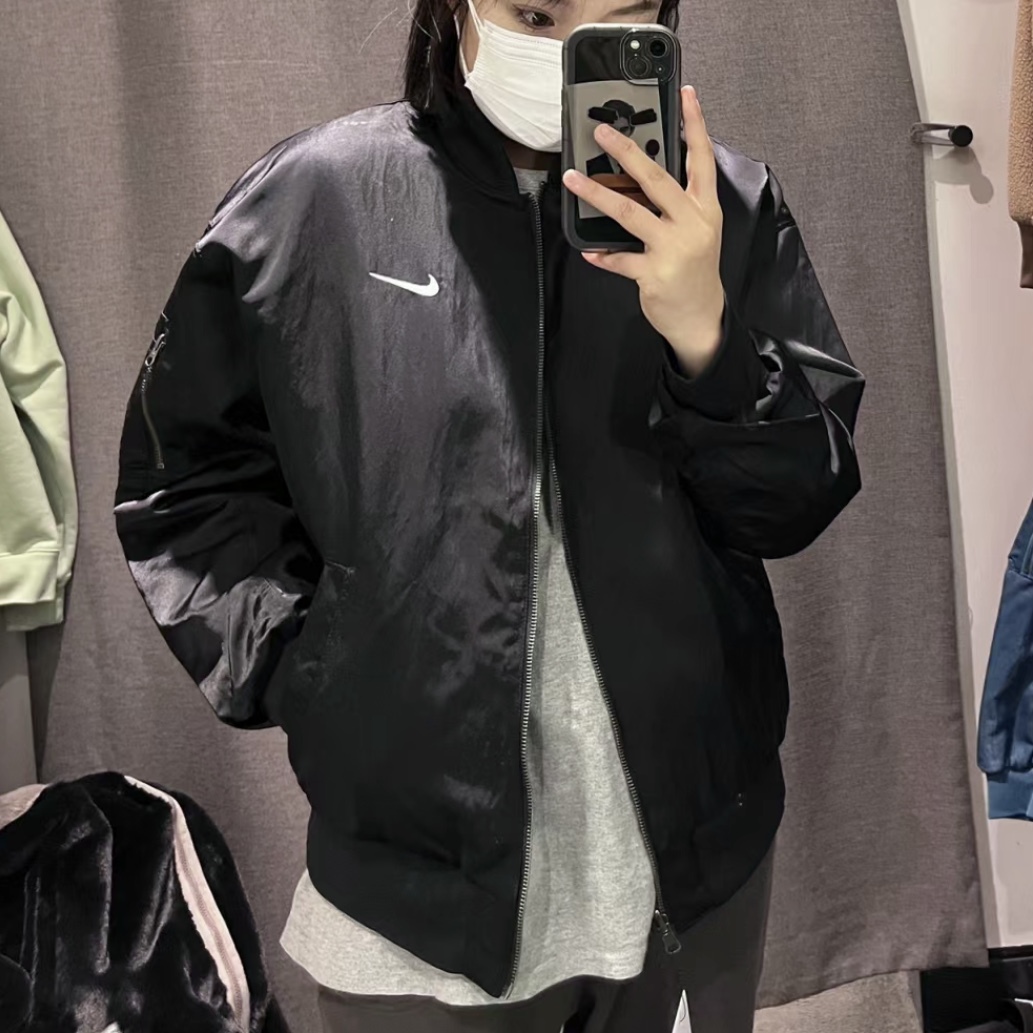 【現貨】Nike NSW Swoosh Jacket 飛行外套 雙面穿 單勾 菱格紋 大勾 黑 軍綠