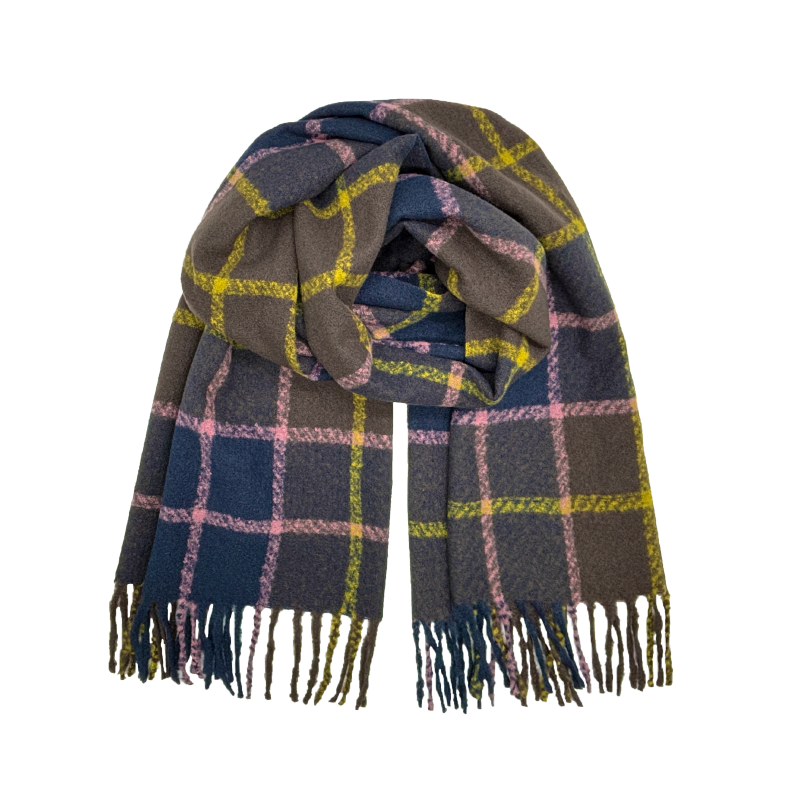 英倫格紋線條圍巾 (兩色) 圍巾/保暖/圍脖/休閒旅遊 43CXZ27576