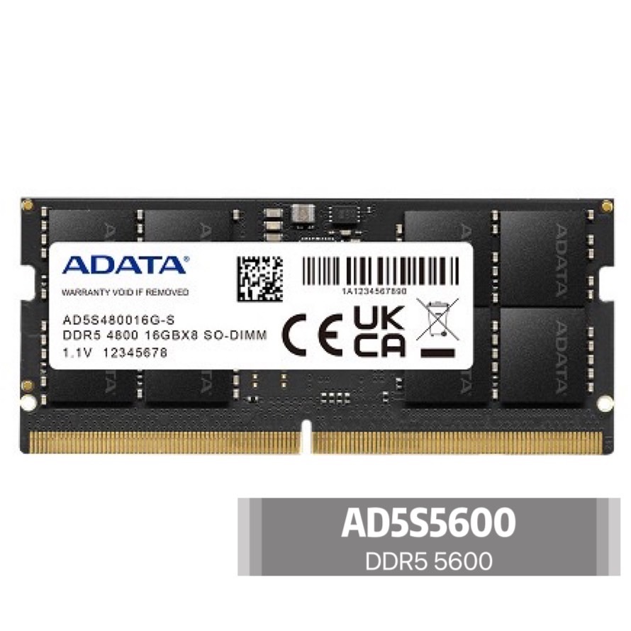 ADATA 威剛 DDR5 5600 8GB / 16GB / 32GB NB RAM 筆記型電腦記憶體 (AD5S5600)