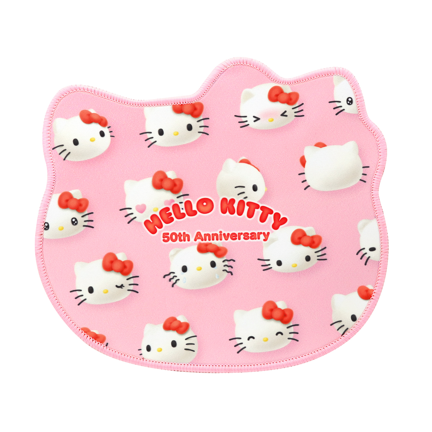 Hello Kitty 造型滑鼠墊 50週年 俏皮款