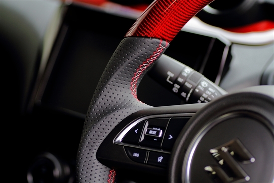 SWK CARBON 方向盤(紅色) SUZUKI SWIFT SPORT ZC33S